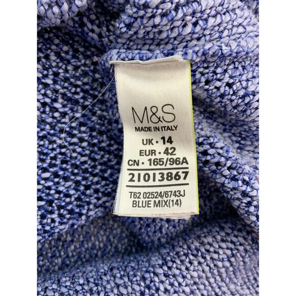 M&S Per Una Blue Ombre Italian Made Sweater US Size 12 L UK 14 - Picture 4 of 5